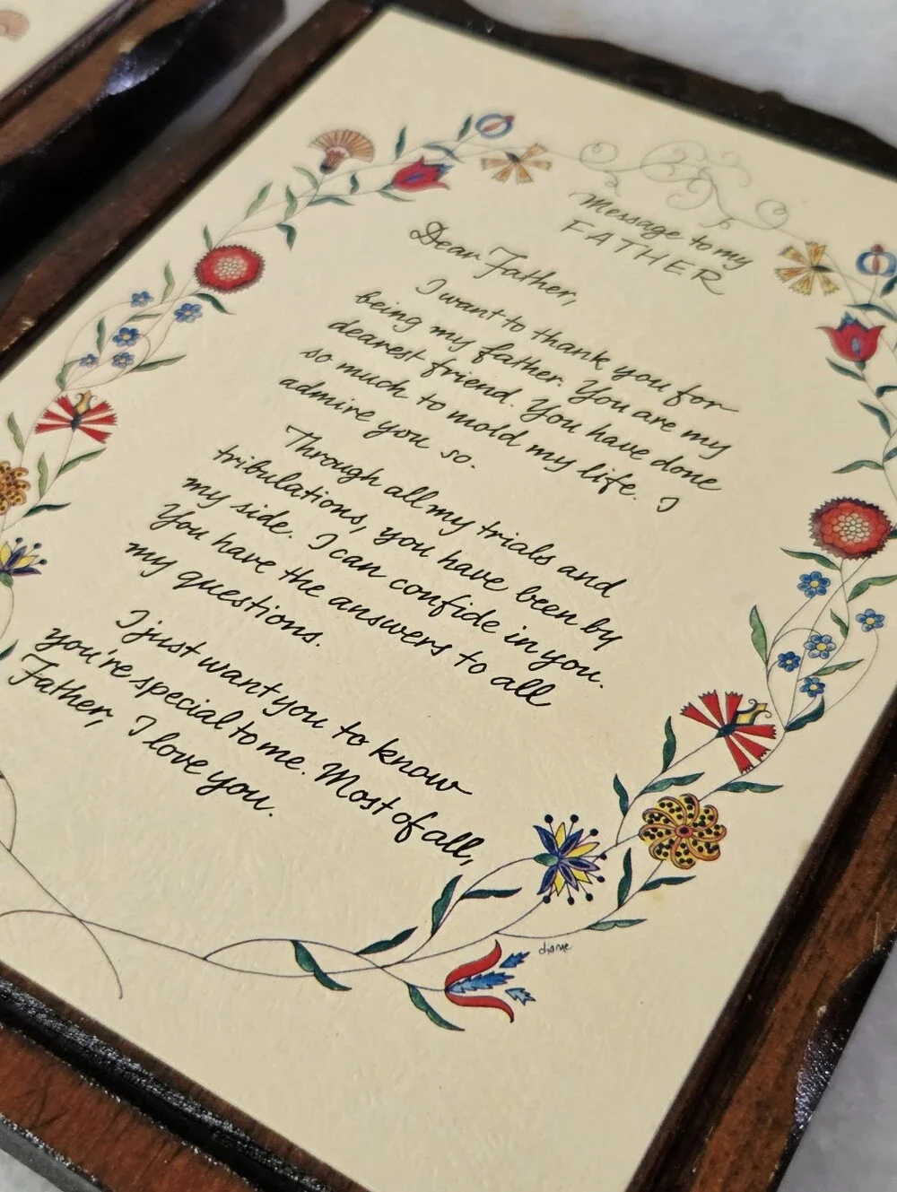 Vintage Wooden Wall Plaques Featuring Sentimental 